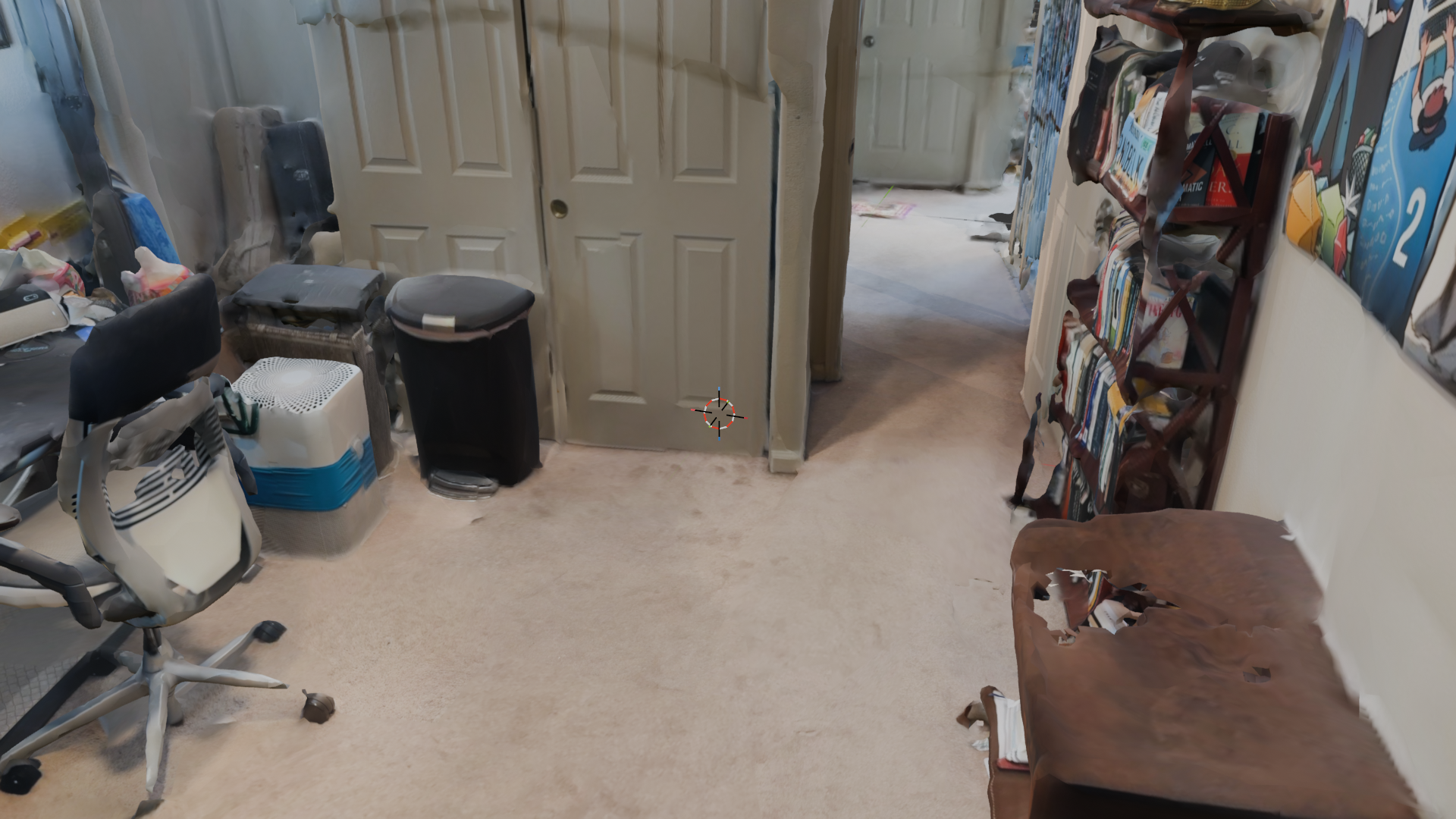 The iPhone scan frame of my office that I fed to the generator: open floor in the middle, room behind.